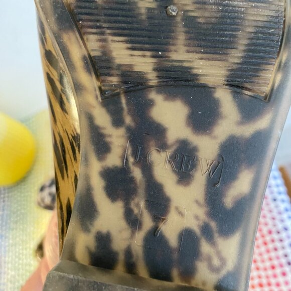 J CREW Leopard Rain Boots Ankle Boots Booties 7 - Picture 7 of 7